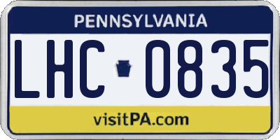 PA license plate LHC0835