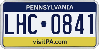 PA license plate LHC0841