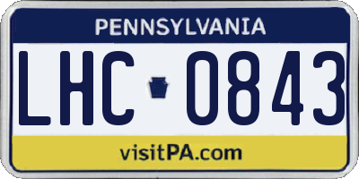 PA license plate LHC0843
