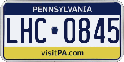 PA license plate LHC0845