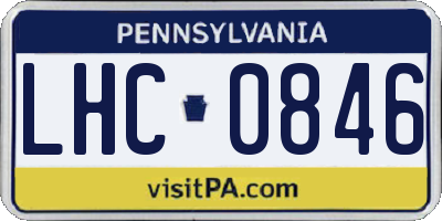 PA license plate LHC0846