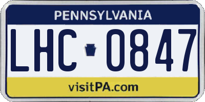 PA license plate LHC0847