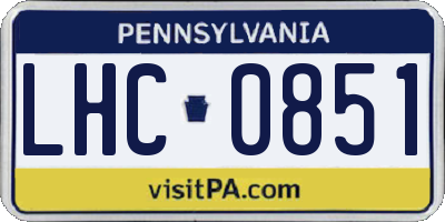 PA license plate LHC0851