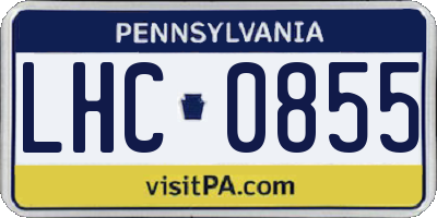 PA license plate LHC0855