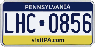 PA license plate LHC0856