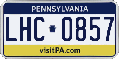 PA license plate LHC0857