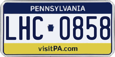 PA license plate LHC0858
