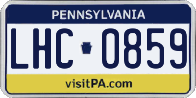 PA license plate LHC0859