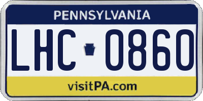 PA license plate LHC0860