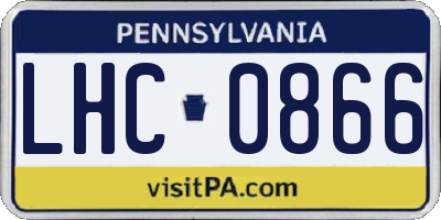 PA license plate LHC0866