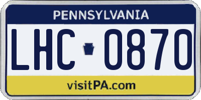 PA license plate LHC0870