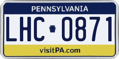 PA license plate LHC0871