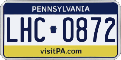 PA license plate LHC0872