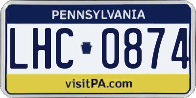 PA license plate LHC0874