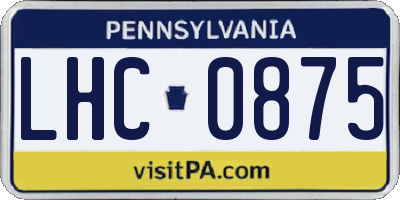 PA license plate LHC0875