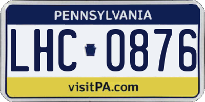 PA license plate LHC0876