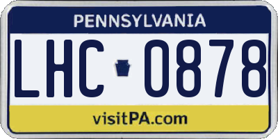 PA license plate LHC0878