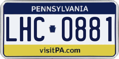 PA license plate LHC0881