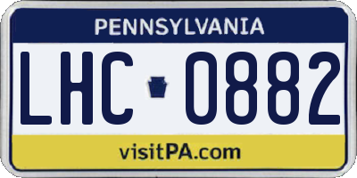 PA license plate LHC0882