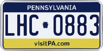 PA license plate LHC0883