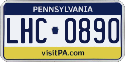 PA license plate LHC0890