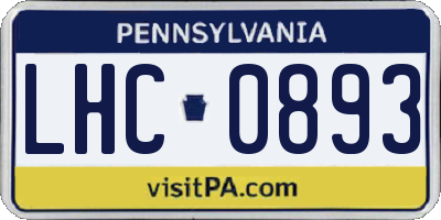 PA license plate LHC0893