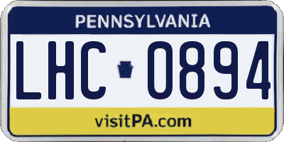 PA license plate LHC0894