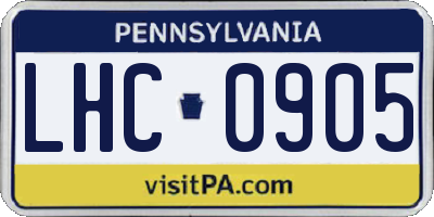PA license plate LHC0905