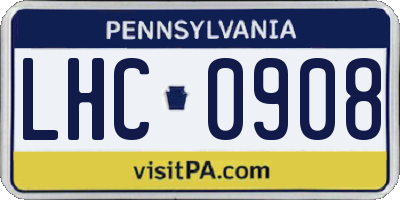 PA license plate LHC0908