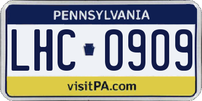 PA license plate LHC0909