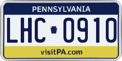 PA license plate LHC0910
