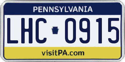 PA license plate LHC0915