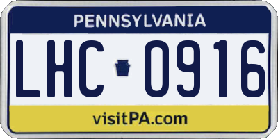 PA license plate LHC0916