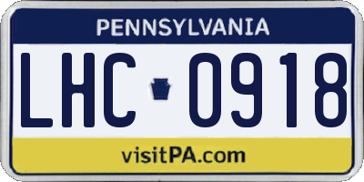 PA license plate LHC0918