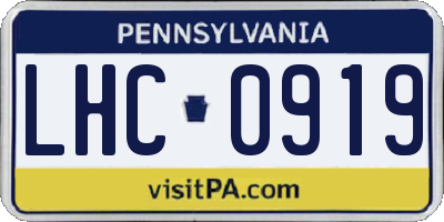 PA license plate LHC0919