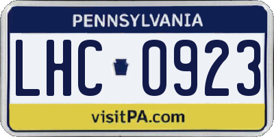 PA license plate LHC0923
