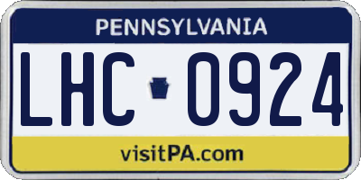 PA license plate LHC0924