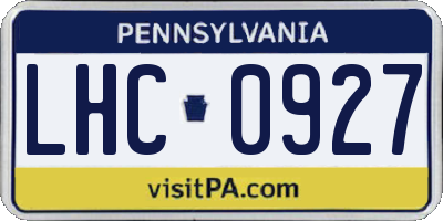 PA license plate LHC0927