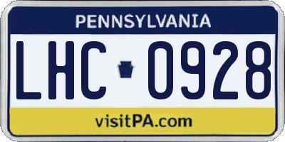 PA license plate LHC0928