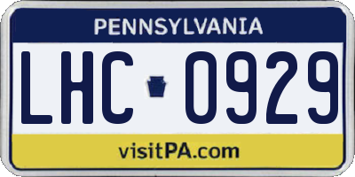 PA license plate LHC0929