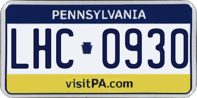 PA license plate LHC0930