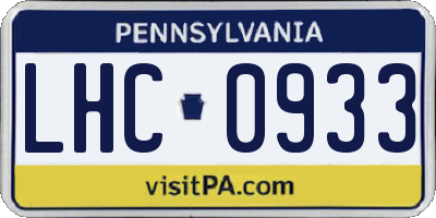 PA license plate LHC0933