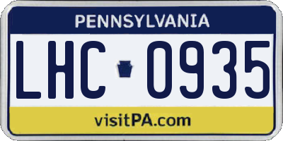 PA license plate LHC0935