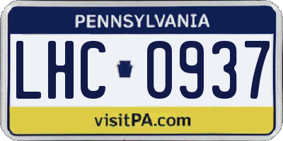 PA license plate LHC0937