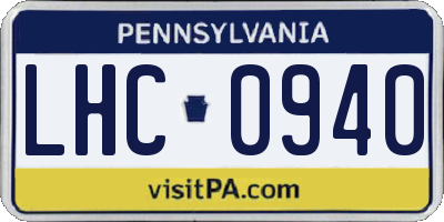 PA license plate LHC0940