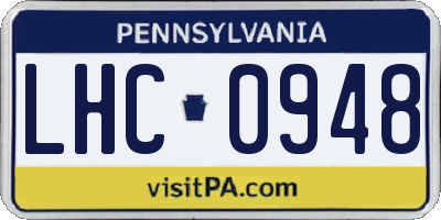 PA license plate LHC0948