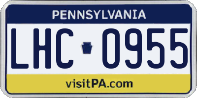 PA license plate LHC0955