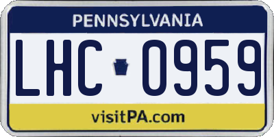 PA license plate LHC0959