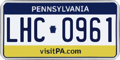 PA license plate LHC0961