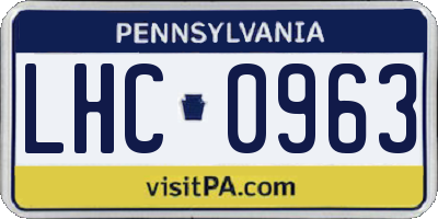PA license plate LHC0963